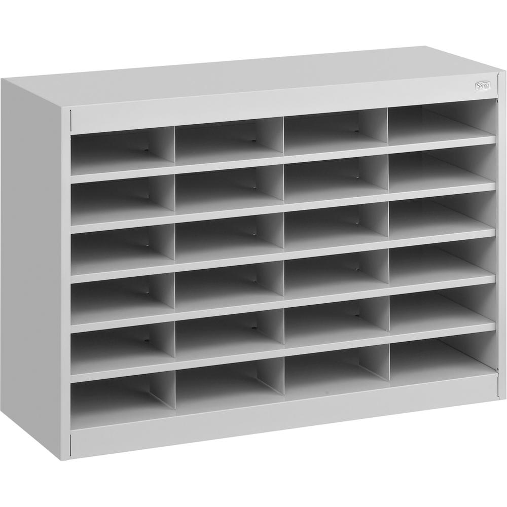 Safco E-Z Stor Steel Literature Organizers - 750 x Sheet - 24 Compartment(s) - Compartment Size 3" x 9" x 12.25" - 25.8" Height x 37.5" Width x 12.8" Depth - 50% Recycled - Enamel - Gray - Steel, Fibe. Picture 1