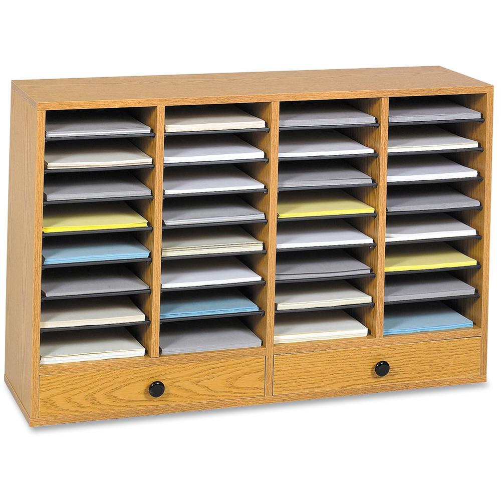 Safco Adjustable Compartment Literature Organizers - 32 Compartment(s) - 2 Drawer(s) - Compartment Size 2.50" x 9.50" x 11.50" - Drawer Size 2.75" x 17.50" - 25.3" Height x 39.3" Width x 11.8" Depth -. Picture 1