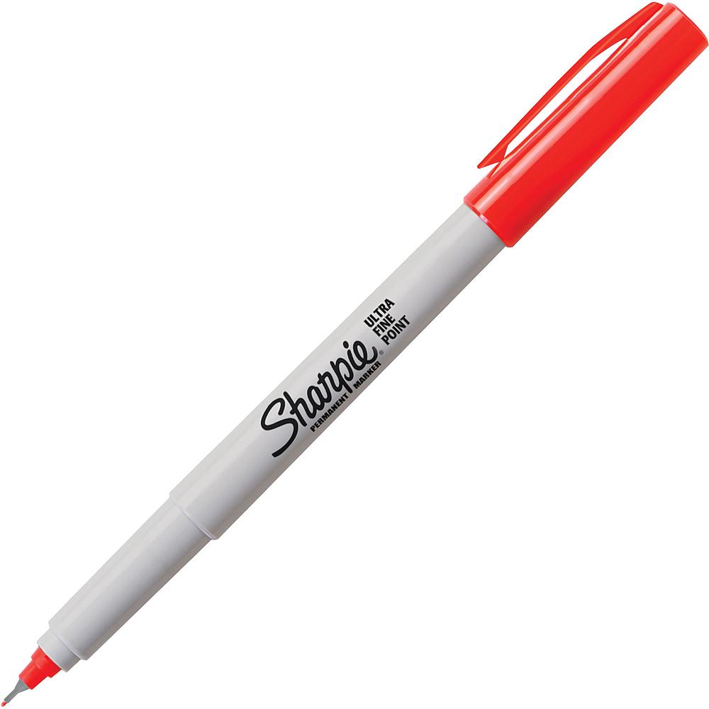 Sharpie Precision Permanent Markers - Ultra Fine Marker Point - Narrow Marker Point Style - Red Alcohol Based Ink - 12 / Box. Picture 1