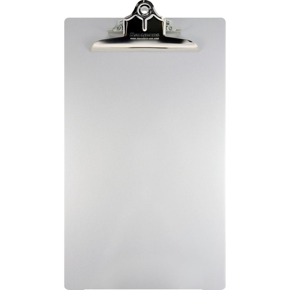 Saunders Aluminum Round Corner Clipboards - 1" Clip Capacity - 8 1/2" x 14" - Clamp - Aluminum - Silver - 1 Each. Picture 1