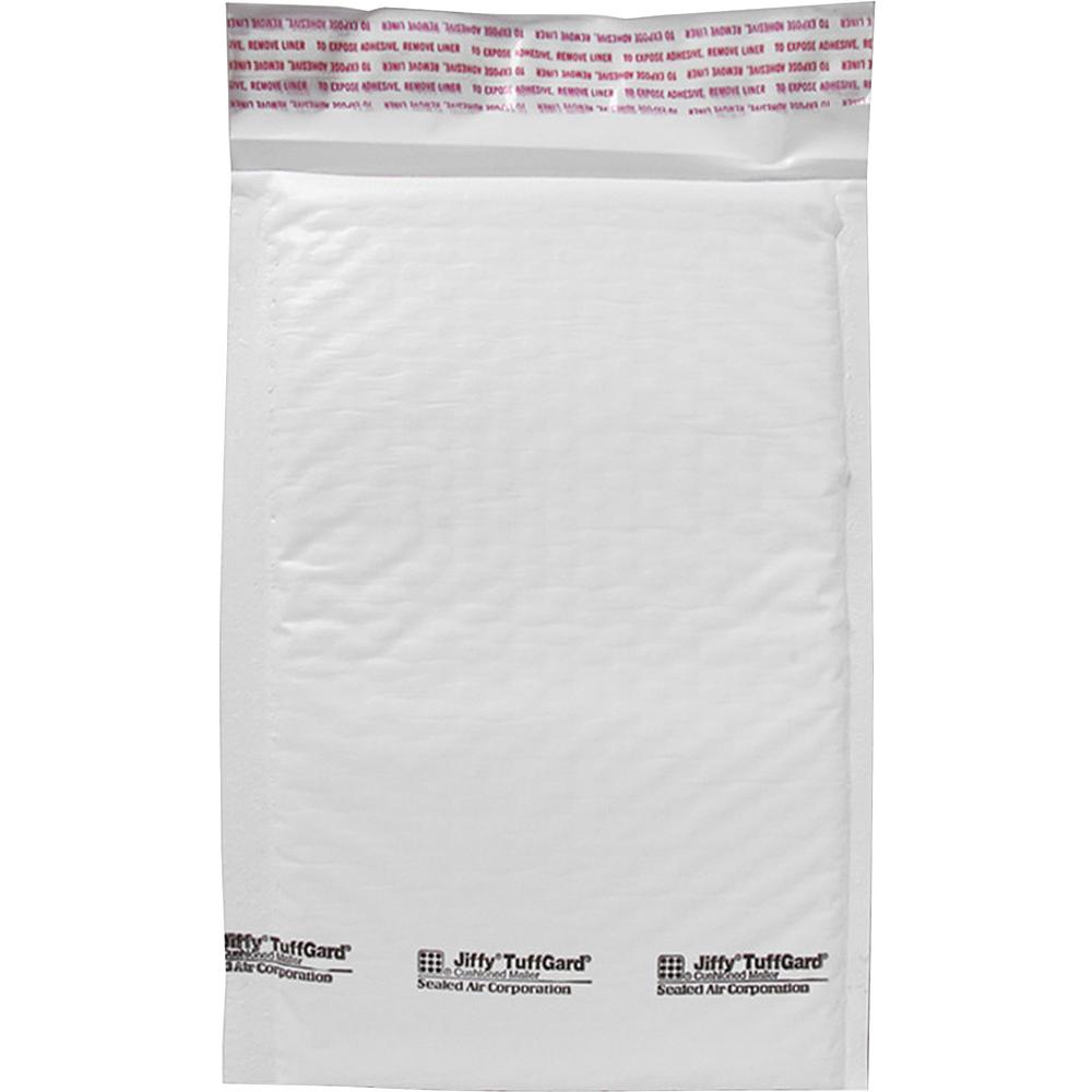 Sealed Air Tuffgard Premium Cushioned Mailers - Bubble - #0 - 6" Width x 10" Length - Peel & Seal - White - Poly - 25 / Carton. Picture 1