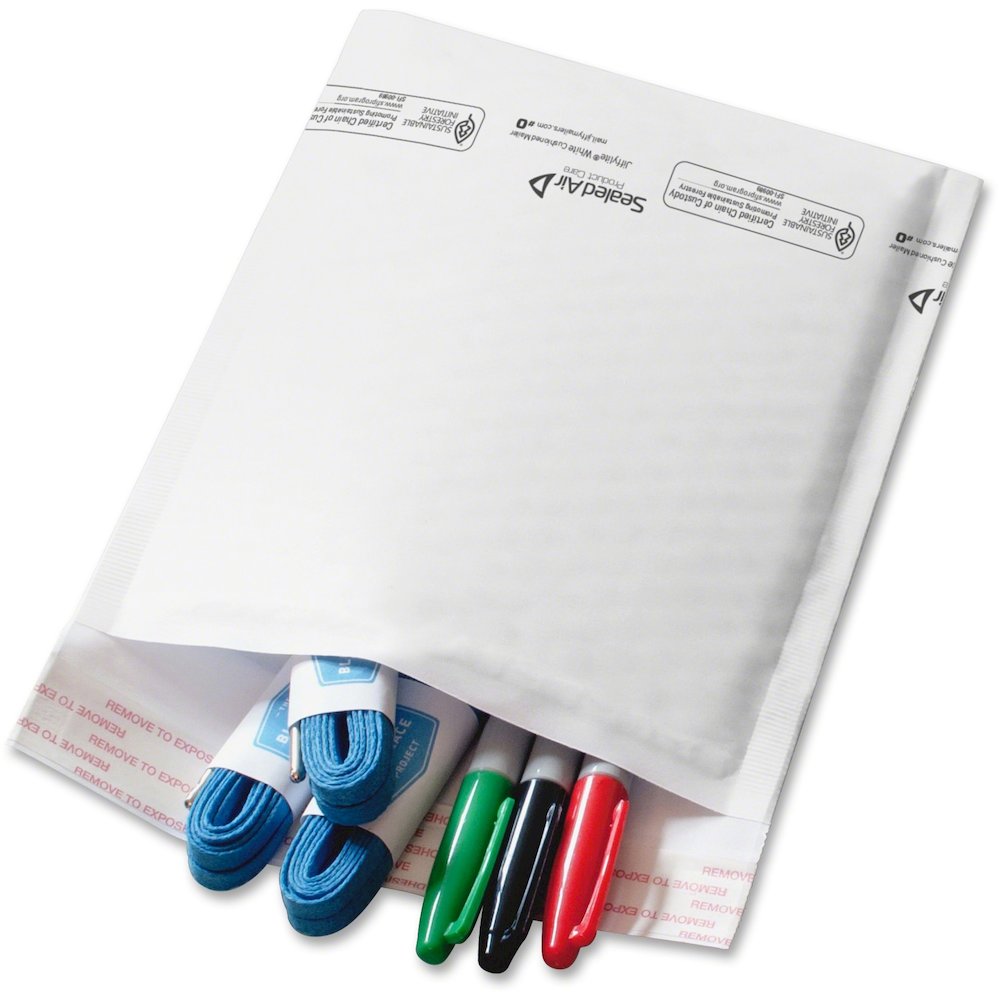 Sealed Air Jiffylite Bubble Self-Seal Mailer - Bubble - #2 - 8 1/2" Width x 12" Length - Self-sealing - White - Kraft - 100 / Carton. Picture 1