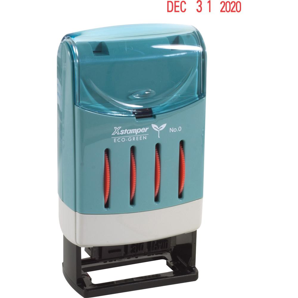 Xstamper VersaDater Small Type Date Stamp - Message/Date Stamp - "FAXED, PAID, RECEIVED" - 0.87" Impression Width x 0.12" Impression Length - Red - Recycled - 1 Each. Picture 1
