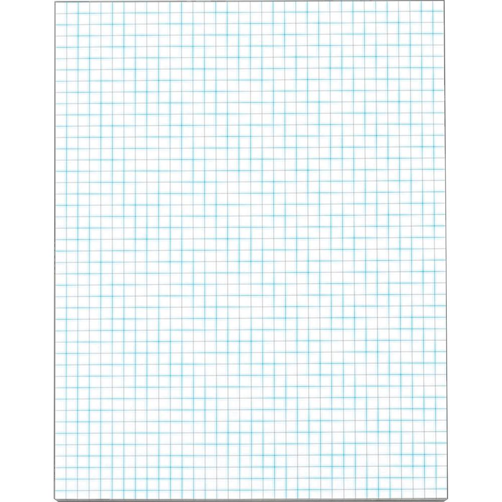 TOPS Graph Pad - 50 Sheets - Both Side Ruling Surface - Ruled Blue Margin - 20 lb Basis Weight - Letter - 8 1/2" x 11" Sheet Size - White Paper - 1 Pad. Picture 1