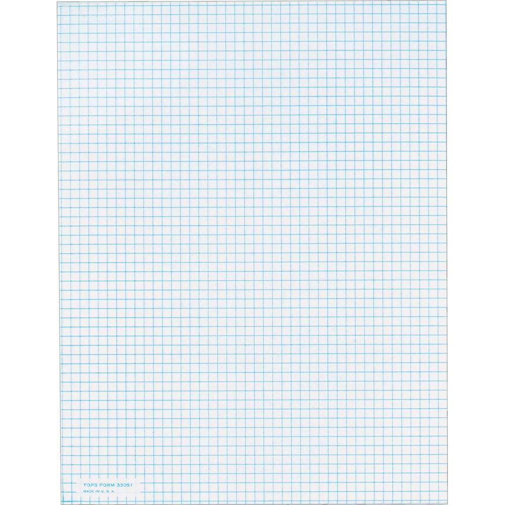 TOPS Graph Pad - 50 Sheets - Both Side Ruling Surface - 20 lb Basis Weight - Letter - 8 1/2" x 11" - White Paper - 1 / Pad. Picture 1