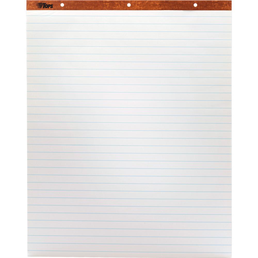 TOPS Horizontal Ruled Easel Pads - 50 Sheets - Stapled/Glued - 15 lb Basis Weight - 27" x 34" Sheet Size - White Paper - Perforated, Punched - 2 / Carton. Picture 1