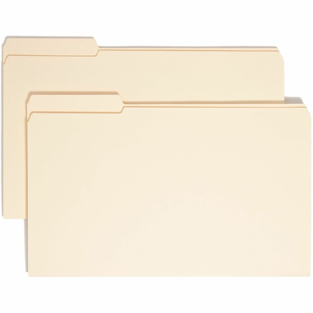 Smead 1/3 Tab Cut Legal Recycled Top Tab File Folder - 8 1/2" x 14" - 3/4" Expansion - Top Tab Location - Left Tab Position - 11 pt. - 2 Plys - Manila - Reinforced, Durable, Reinforced Tab, Rounded Co. Picture 1