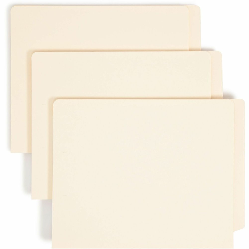 Smead Straight Tab Cut Letter Recycled End Tab File Folder - 8 1/2" x 11" - 1 1/2" Expansion - 14 pt. - 2 Plys - Manila - Reinforced, Embossed - 10% Recycled - 50 / Box. Picture 1
