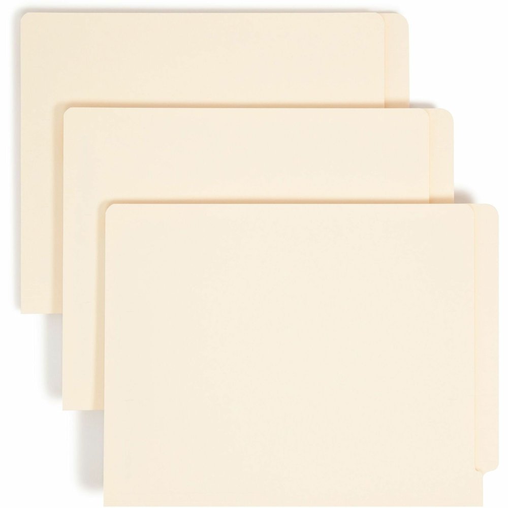 Smead Straight Tab Cut Letter Recycled Fastener Folder - 8 1/2" x 11" - 3/4" Expansion - 2 x 2B Fastener - 2" for Folder - End Tab Location - 14 pt. - 2 Plys - Manila - Embossed - 10% Recycled - 50 / . Picture 1