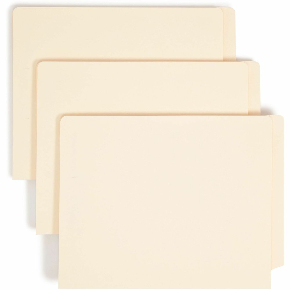 Smead Straight Tab Cut Letter Recycled Fastener Folder - 8 1/2" x 11" - 1 1/2" Expansion - 2 x 2B Fastener - 2" for Folder - End Tab Location - 14 pt. - 2 Plys - Manila - Reinforced Tab, Heavyweight C. Picture 1