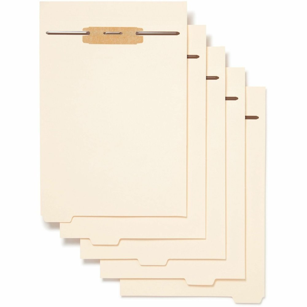 Smead 1/5 Tab Cut Letter Folder Divider with Fastener - Assorted Tab(s) - 10% Recycled - 50 / Pack. Picture 1