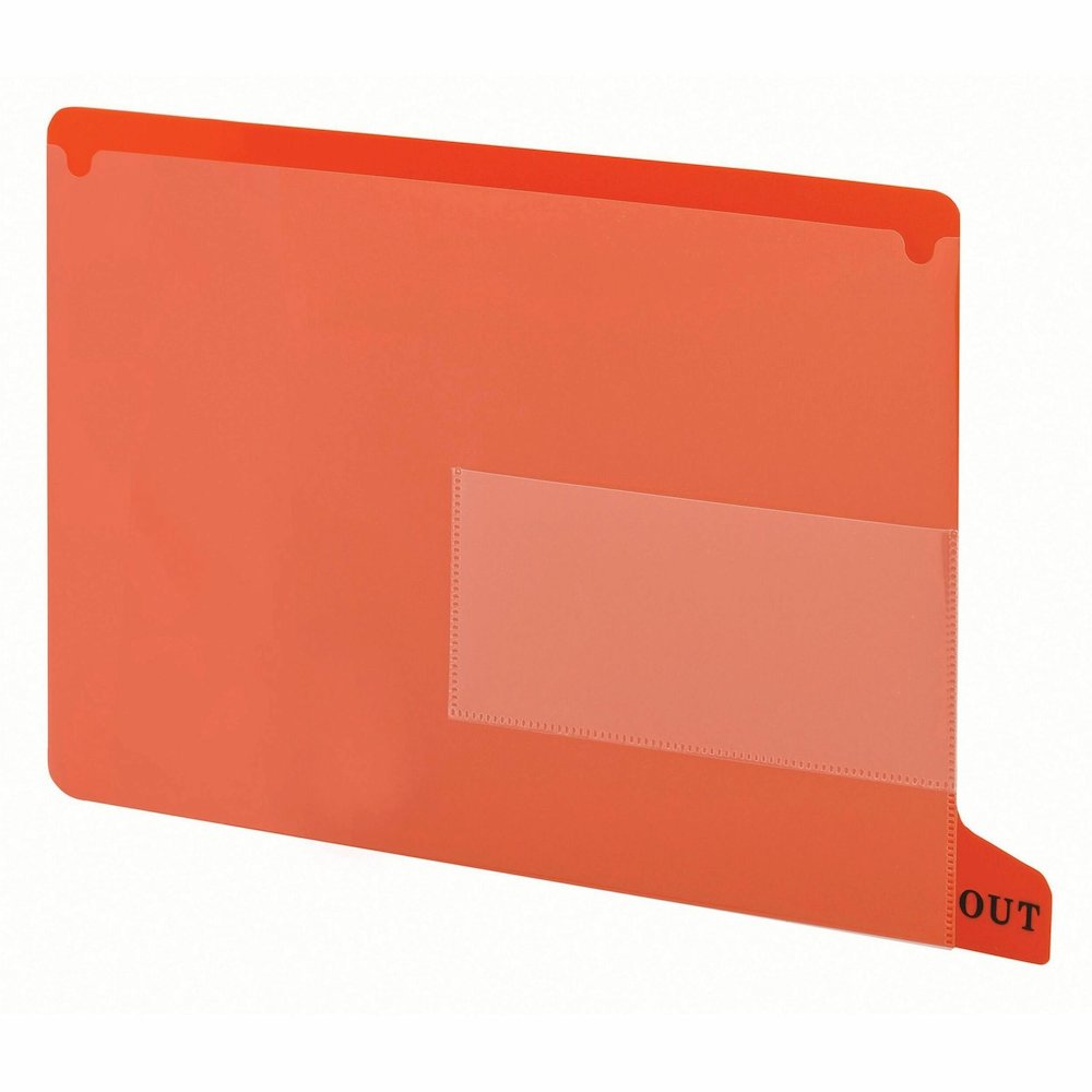 Smead End Tab Out Guides - Printed Bottom Tab(s) - Message - OUT - Letter - Red Poly Tab(s) - 25 / Box. Picture 1