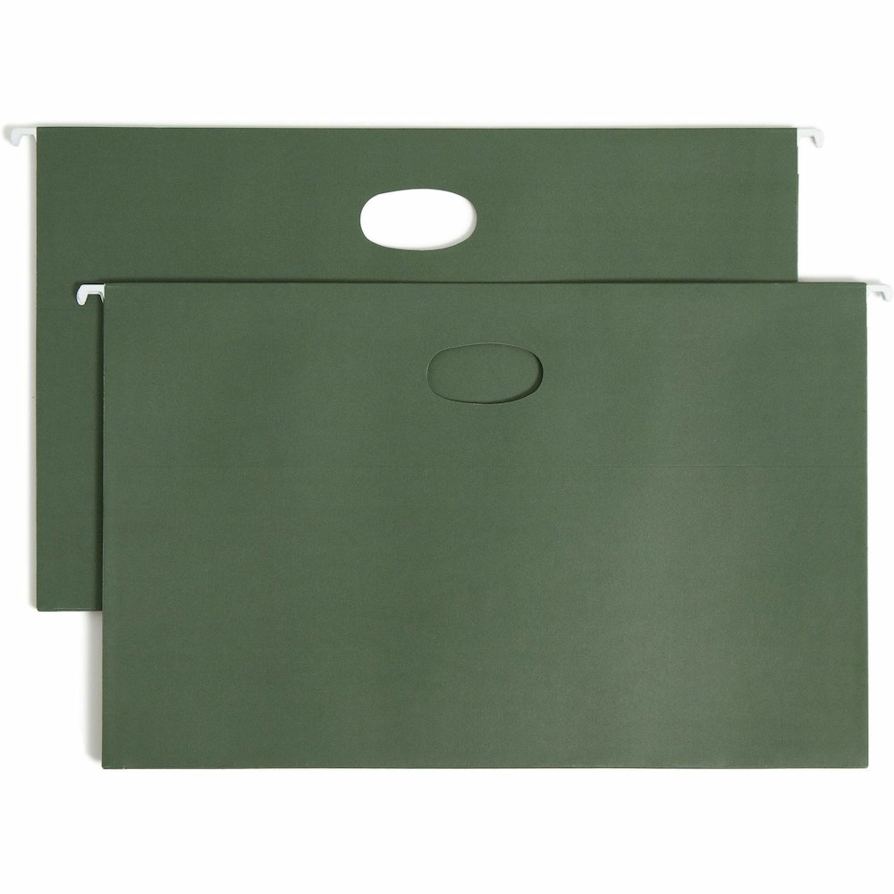 Smead Legal Recycled Hanging Folder - 8 1/2" x 14" - 3 1/2" Expansion - 11 pt. - Standard Green - 30% Recycled - 10 / Box. Picture 1