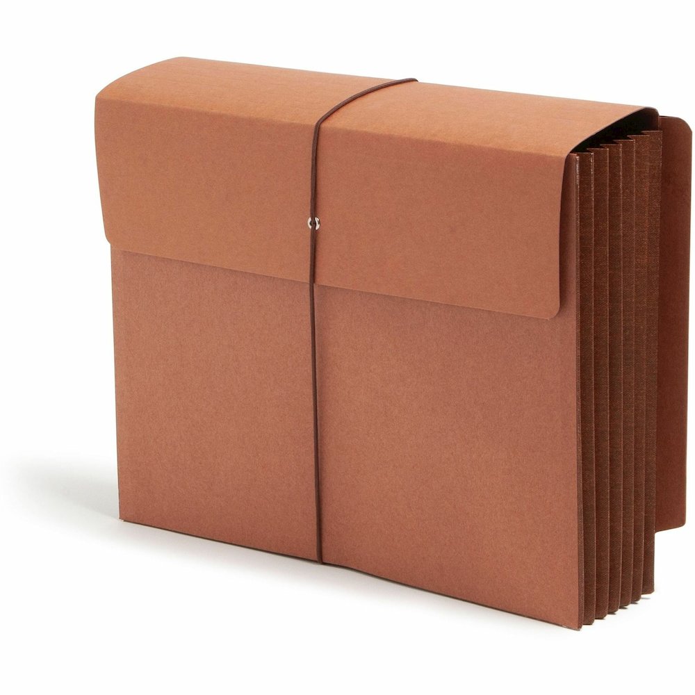 Smead Letter Recycled File Wallet - 8 1/2" x 11" - 5 1/4" Expansion - 2 Plys - Redrope - Flap, Tear Resistant, Elastic Closure - 30% Recycled - 10 / Box. Picture 1