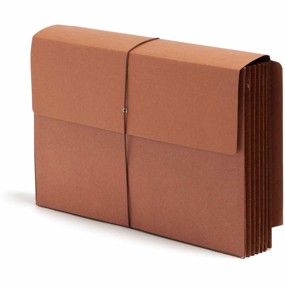 Smead Legal Recycled File Wallet - 8 1/2" x 14" - 5 1/4" Expansion - End Tab Location - 12.5 pt. - Redrope - Flap, Tear Resistant, Rounded Corner, Reinforced Gusset - 30% Recycled - 10 / Box. Picture 1