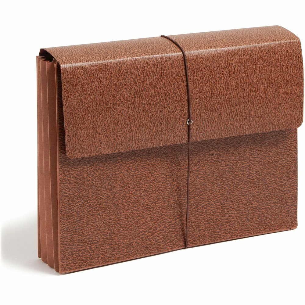 Smead Letter Recycled File Wallet - 8 1/2" x 11" - 3 1/2" Expansion - Redrope - Elastic Closure, Reinforced Gusset, Flap - 30% Recycled - 1 Each. Picture 1
