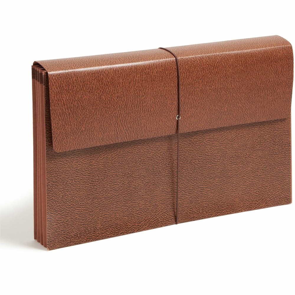 Smead Legal Recycled File Wallet - 8 1/2" x 14" - 3 1/2" Expansion - Redrope - Elastic Closure, Reinforced Gusset, Flap - 30% Recycled - 1 Each. Picture 1