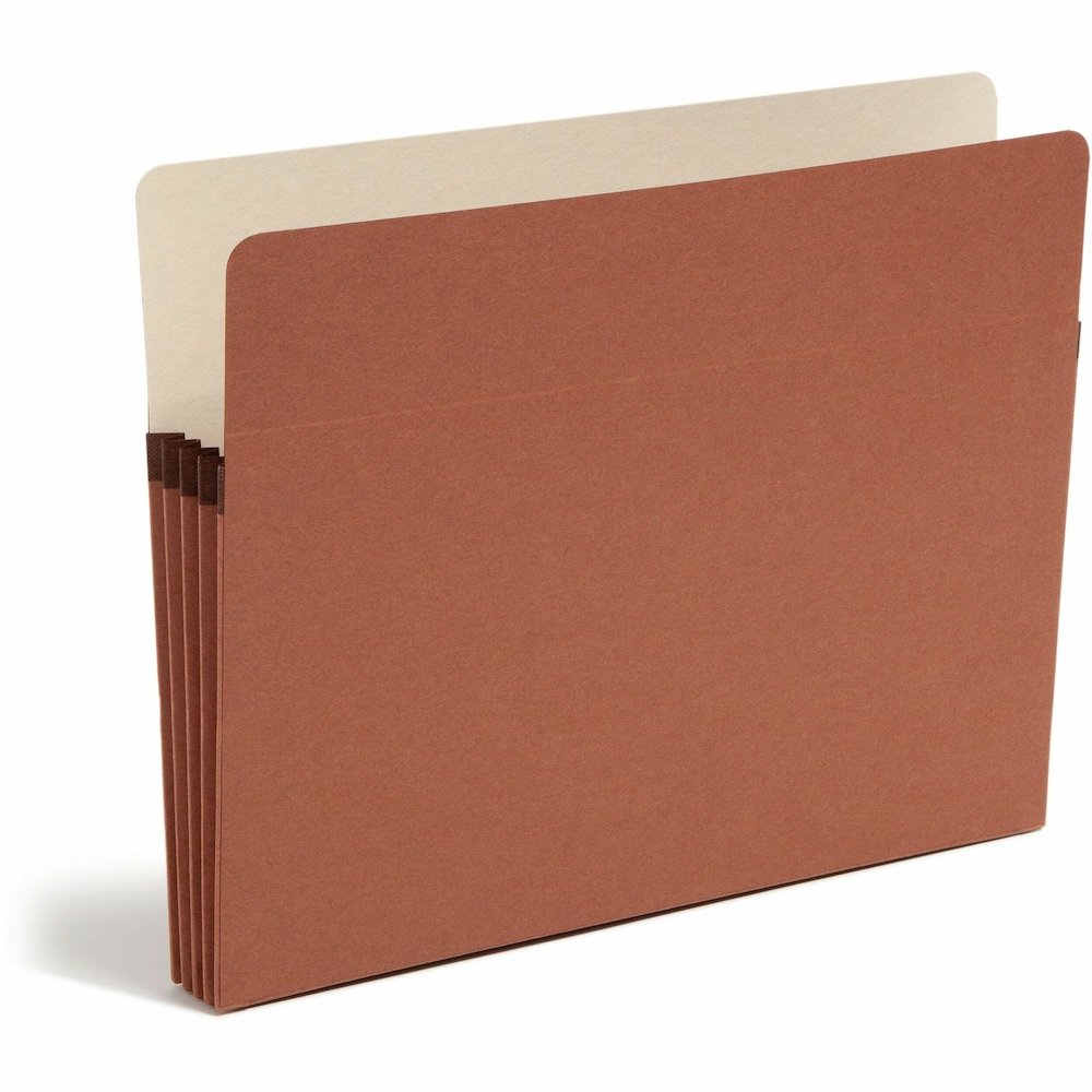 Smead Straight Tab Cut Letter Recycled File Pocket - 8 1/2" x 11" - 3 1/2" Expansion - Top Tab Location - 12.5 pt. - Redrope - Tear Proof, Tear Resistant, Rounded Corner, Reinforced Gusset - 30% Recyc. Picture 1