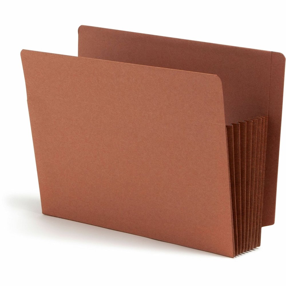 Smead TUFF Straight Tab Cut Letter Recycled File Pocket - 8 1/2" x 11" - 7" Expansion - 16.5 pt. - 2 Plys - Redrope - Rip Resistant, Tear Resistant, Reinforced Tab, Heavyweight Cover - 30% Recycled - . Picture 1