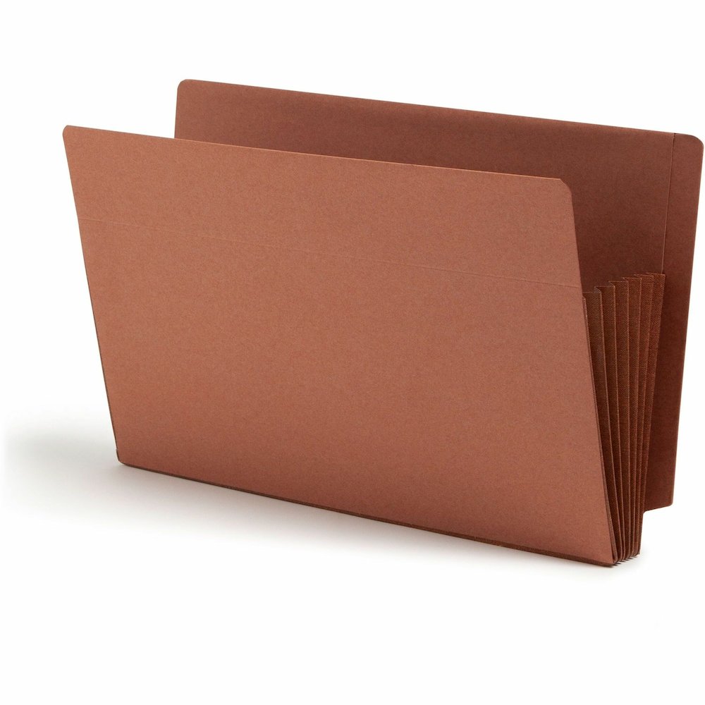 Smead TUFF Straight Tab Cut Legal Yes File Pocket - 8 1/2" x 14" - 5 1/4" Expansion - 2 Plys - Redrope - Rip Resistant, Tear Resistant, Reinforced Tab, Heavyweight Cover - 30% Recycled - 10 / Box. Picture 1