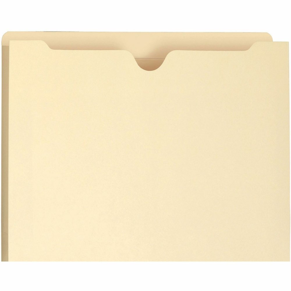 Smead Straight Tab Cut Letter Recycled File Jacket - 8 1/2" x 11" - 1 1/2" Expansion - 11 pt. - 2 Plys - Manila - Reinforced, Slip Resistant - 10% Recycled - 50 / Box. Picture 1