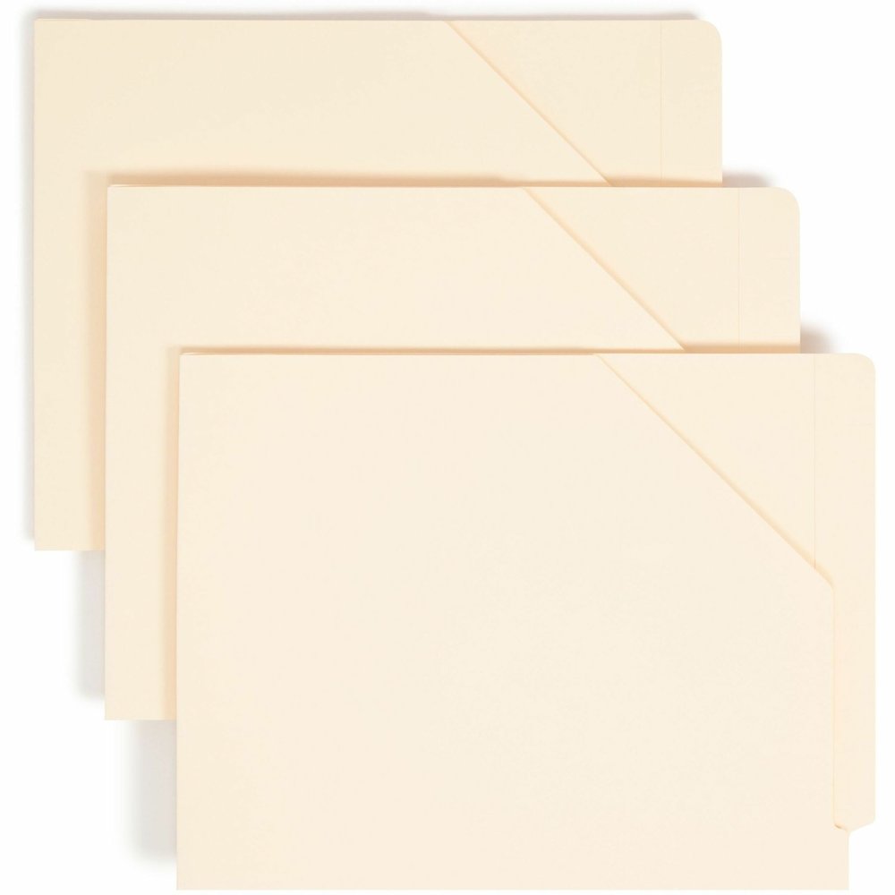 Smead Straight Tab Cut Letter Recycled File Jacket - 8 1/2" x 11" - 11 pt. - 2 Plys - Manila - 10% Recycled - 100 / Box. Picture 1