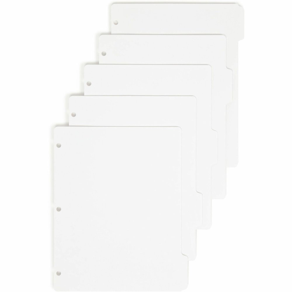 Smead Three-Ring Binder Index Dividers - 5 Tab(s)/Set - Letter - 8.50" Width x 11" Length - White Divider - 10% Recycled - Punched - 1 Box. Picture 1