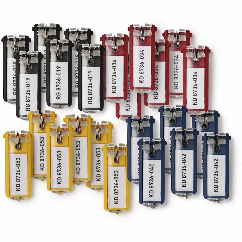 DURABLE Label Window Key Tags - Assorted - 24 / Pack. Picture 1