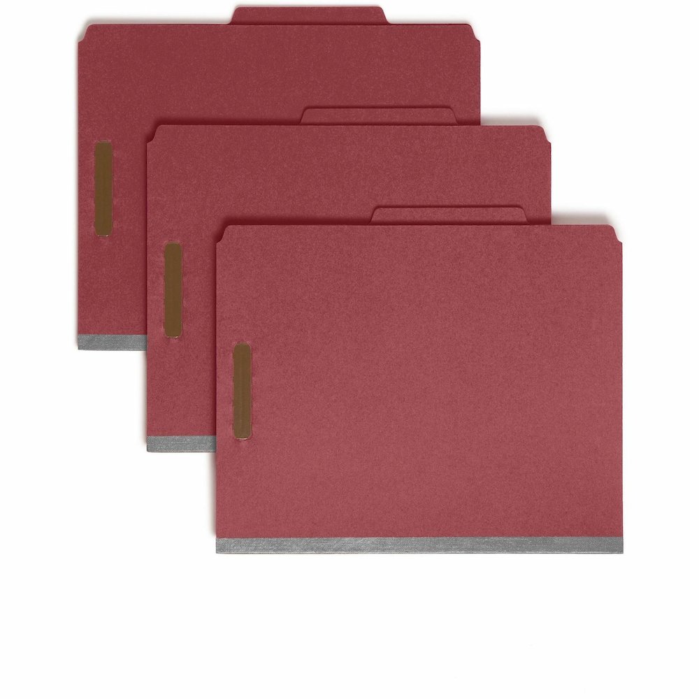 Smead 2/5 Tab Cut Letter Recycled Classification Folder - 8 1/2" x 11" - 2" Expansion - 2 x 2K Fastener - 2" Fastener Capacity - Top Tab Location - Right of Center Tab Position - 2 Divider - 25 pt. - . Picture 1