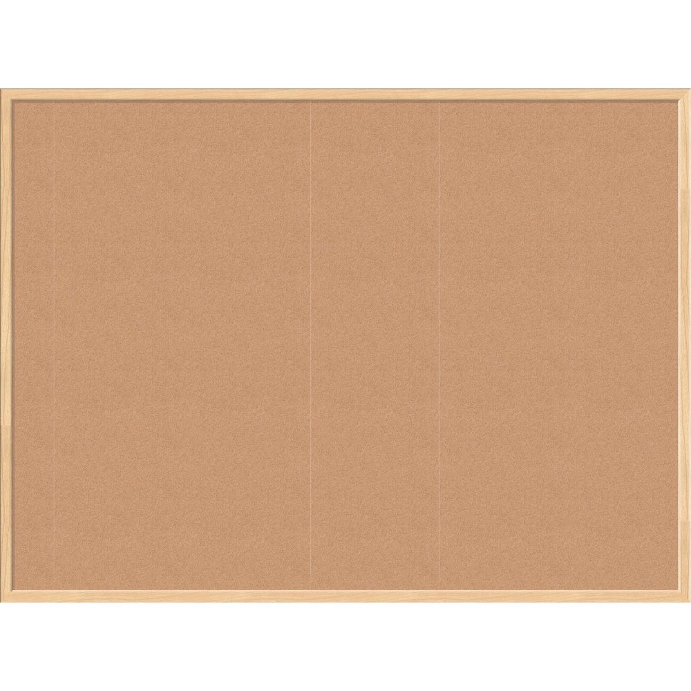 U Brands Cork Bulletin Board - 36" Board Height x 48" Board Width - Natural Cork Surface - Self-healing, Durable, Mounting System, Tackable - Birch Wood Frame - 1 Each. Picture 1