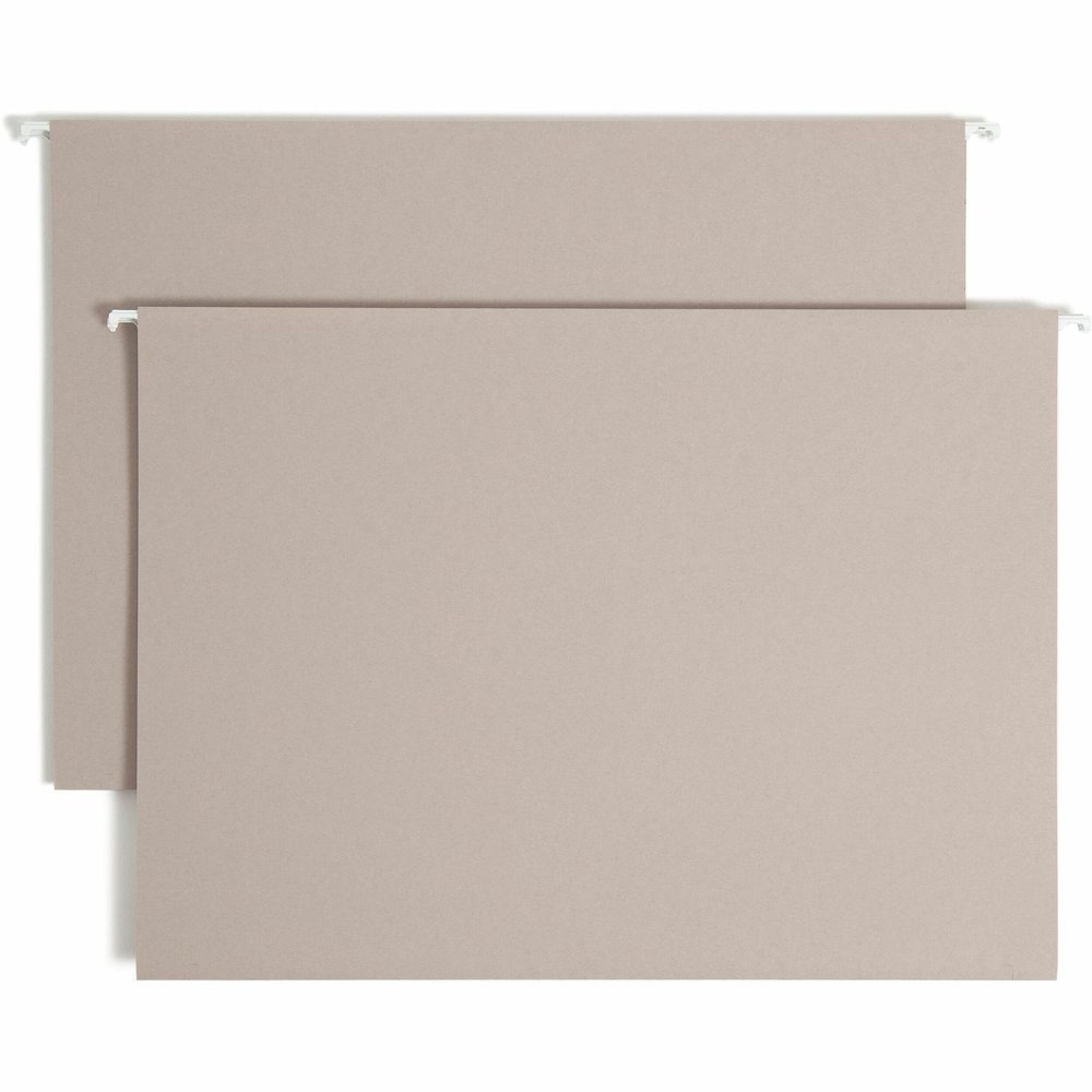 Smead TUFF 1/3 Tab Cut Legal Recycled Hanging Folder - 8 1/2" x 14" - 3" Expansion - Top Tab Location - Assorted Tab Position - 14 pt. - Steel Gray - Bend Resistant, Heavy Duty, Tear Resistant, Reinfo. Picture 1