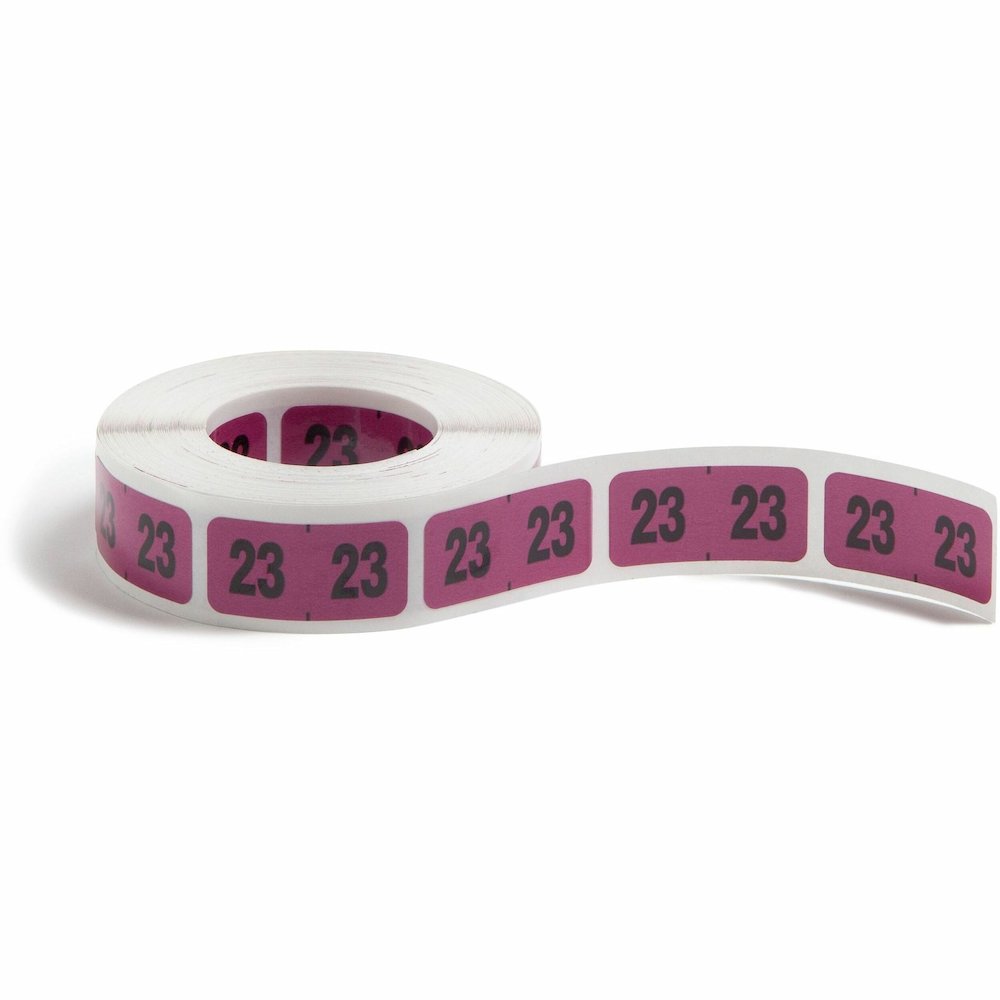 Smead ETYJ Color-Coded Year Labels - 23 - 3/4" Height x 1 1/2" Width - Rectangle - Purple - Laminated - 500 / Roll - 1 Roll. Picture 1