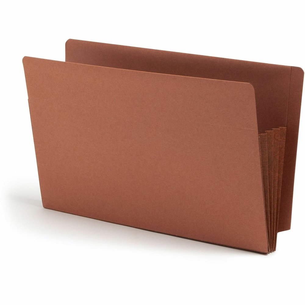 Smead TUFF Straight Tab Cut Legal Yes File Pocket - 8 1/2" x 14" - 3 1/2" Expansion - 16.5 pt. - 2 Plys - Redrope - Rip Resistant, Tear Resistant, Reinforced Tab, Heavyweight Cover - 30% Recycled - 10. Picture 1