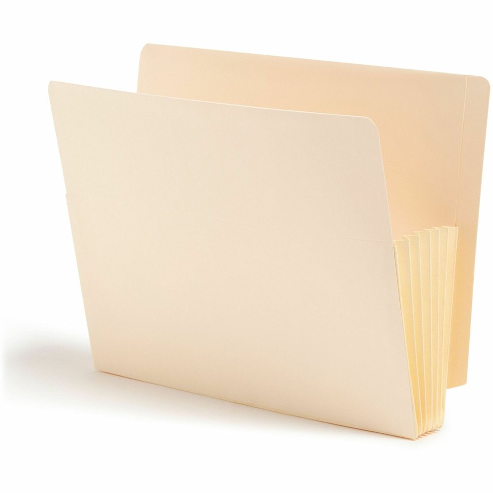Smead Straight Tab Cut Letter Recycled File Pocket - 8 1/2" x 11" - 5 1/4" Expansion - 2 Plys - Manila Paper - Manila - Tear Resistant - 10% Recycled - 10 / Box. Picture 1