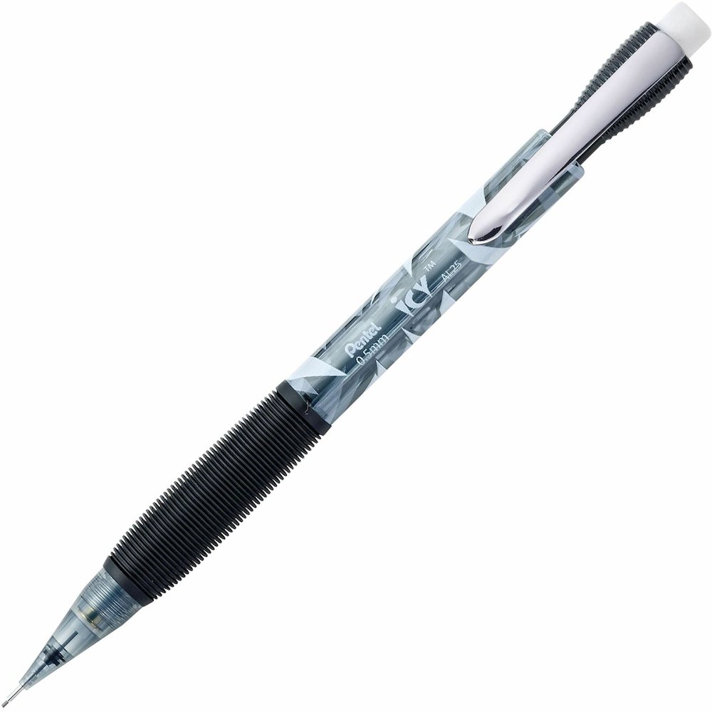 Pentel Icy Mechanical Pencil - 0.5 mm Lead - #2 - Refillable - Black Barrel - 1 Dozen. Picture 1