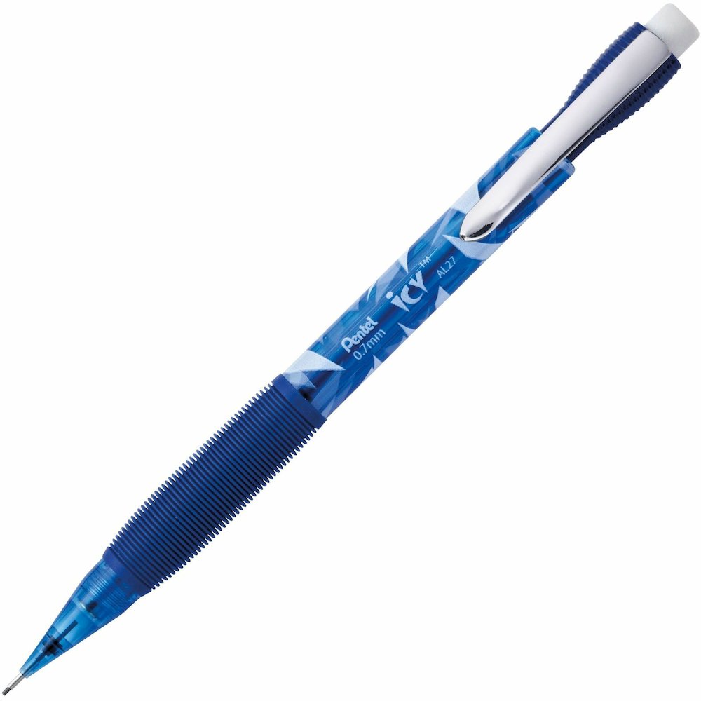 Pentel Icy Mechanical Pencil - 0.7 mm Lead - #2 - Refillable - Blue Barrel - 1 Dozen. Picture 1