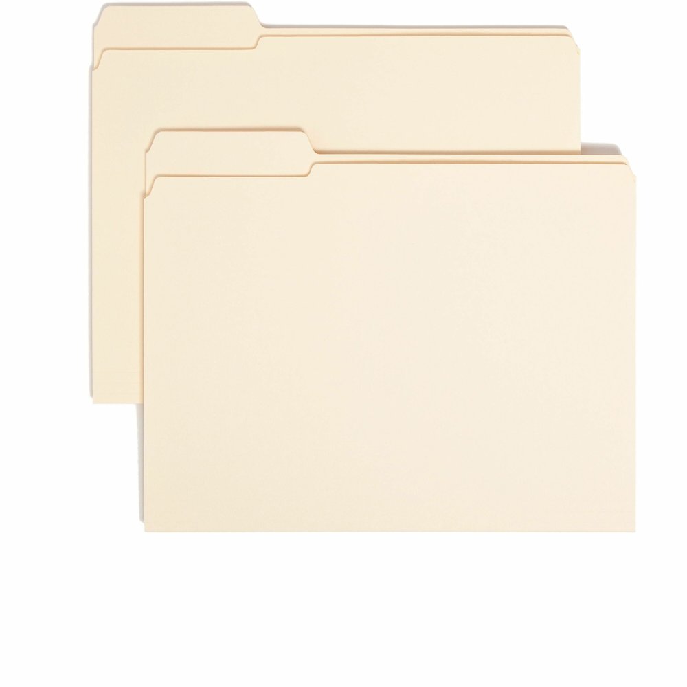 Smead 1/3 Tab Cut Letter Recycled Top Tab File Folder - 8 1/2" x 11" - 3/4" Expansion - Top Tab Location - Left Tab Position - 11 pt. - 2 Plys - Manila - Reinforced, Durable, Reinforced Tab, Rounded C. Picture 1