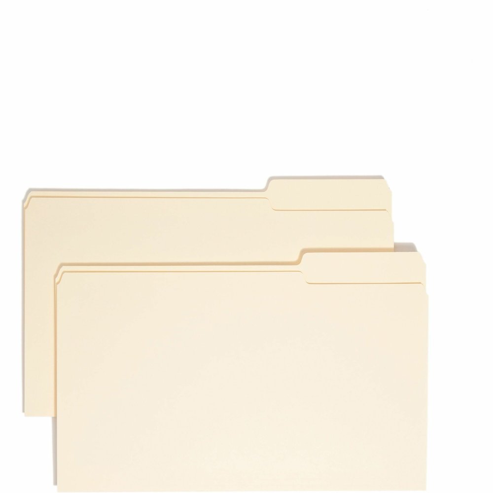 Smead 1/3 Tab Cut Legal Recycled Top Tab File Folder - 8 1/2" x 14" - 3/4" Expansion - Top Tab Location - Third Tab Position - 11 pt. - 1 Plys - Manila - 10% Recycled - 100 / Box. Picture 1