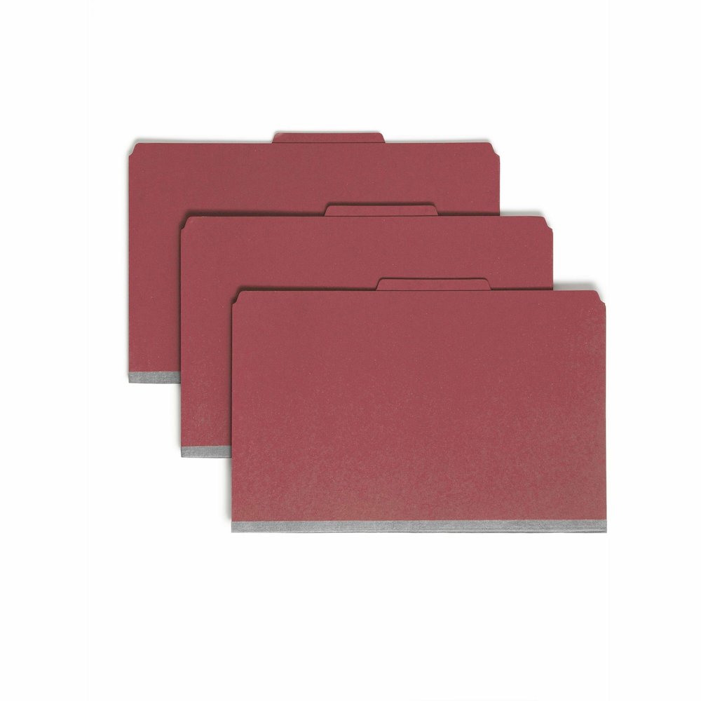 Smead SafeSHIELD 2/5 Tab Cut Legal Recycled Classification Folder - 8 1/2" x 14" - 2" Expansion - 2 x 2S Fastener - 2" for Folder - Top Tab Location - Right of Center Tab Position - 1 Divider - 25 pt.. Picture 1