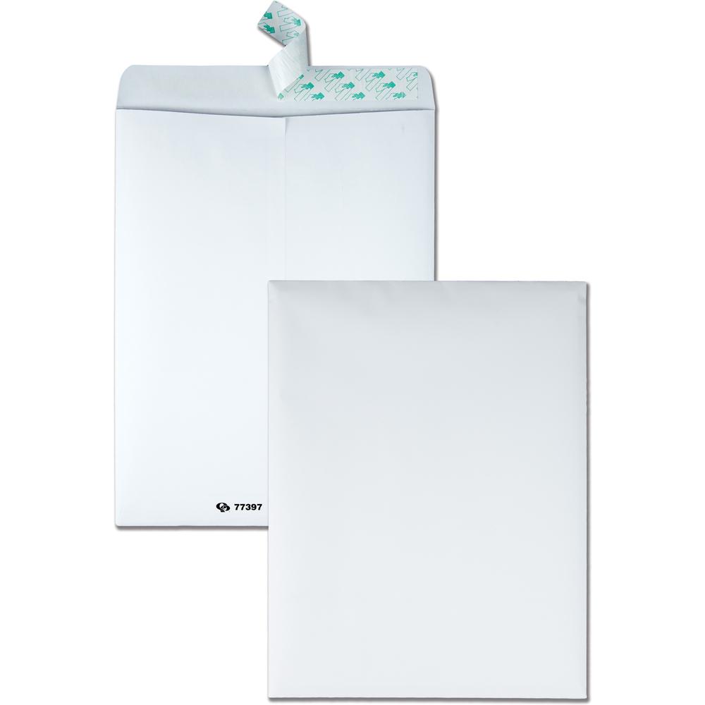 Quality Park 10 x 13 Tech-no-Tear Paper Out Catalog Envelopes with Self-Sealing Closure - Catalog - #13 1/2 - 10" Width x 13" Length - Self-sealing - Paper - 100 / Box - White. Picture 1