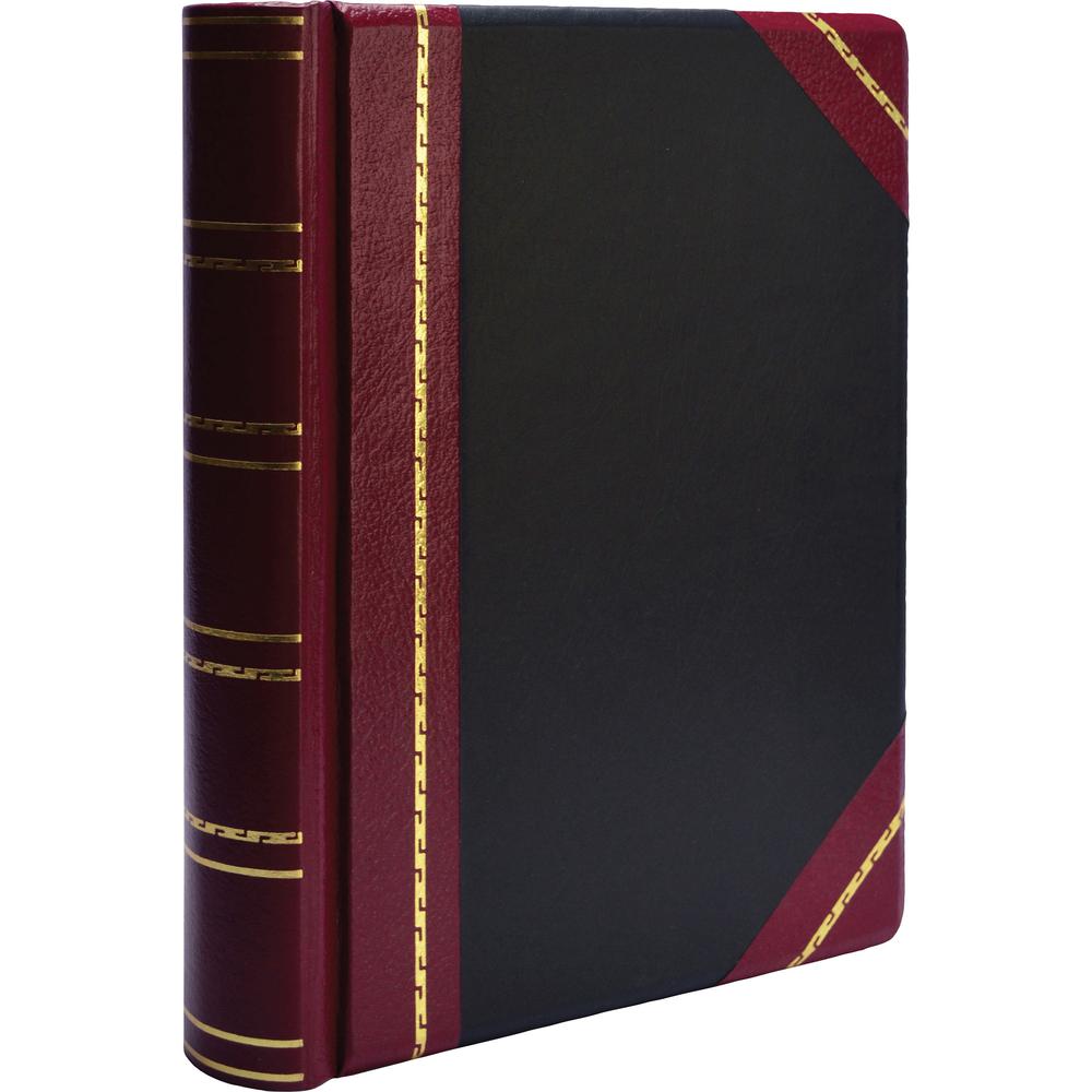 Wilson Jones Minute Book - 500 Sheet(s) - Letter - 8.50" x 11" Sheet Size - Black, Red, Gold Cover - 1 Each. Picture 1