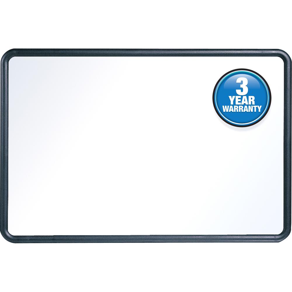 Quartet Contour Whiteboard - 36" (3 ft) Width x 24" (2 ft) Height - White Melamine Surface - Black Plastic Frame - Rectangle - Horizontal/Vertical - 1 Each. Picture 1