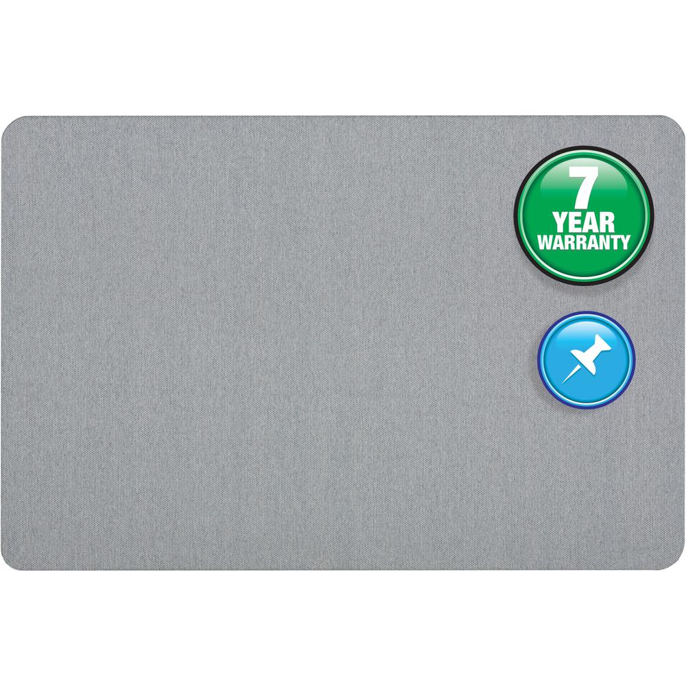 Quartet Oval Office Bulletin Board - 36" Height x 48" Width - Light Blue Fabric Surface - Frameless, Flexible - 1 Each. Picture 1