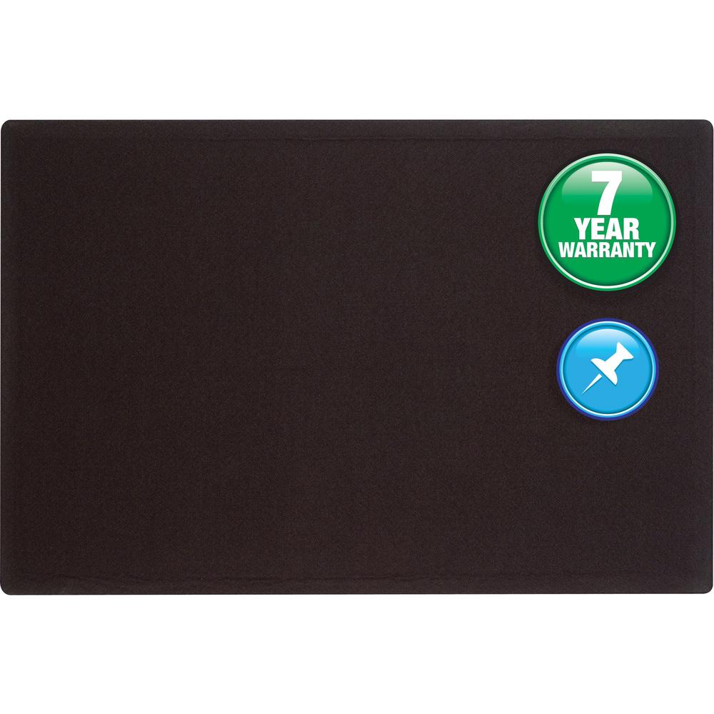 Quartet Oval Office Bulletin Board - 36" Board Height x 48" Board Width - Black Fabric Surface - Frameless, Flexible - Black Frame - 1 Each. Picture 1