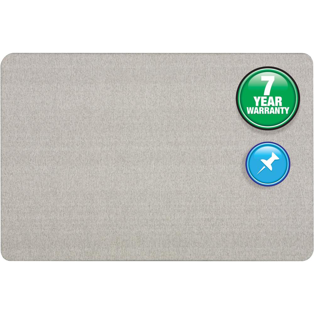 Quartet Oval Office Bulletin Board - 36" Height x 48" Width - Gray Fabric Surface - Frameless, Flexible - Gray Frame - 1 Each. Picture 1