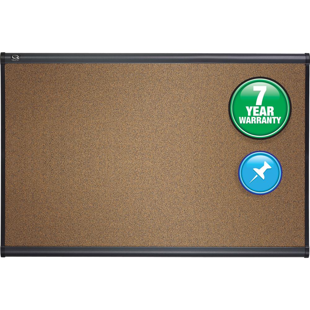 Quartet Prestige Bulletin Board - 36" Height x 48" Width - Brown Cork Surface - Self-healing, Durable - Graphite Frame - 1 Each. Picture 1