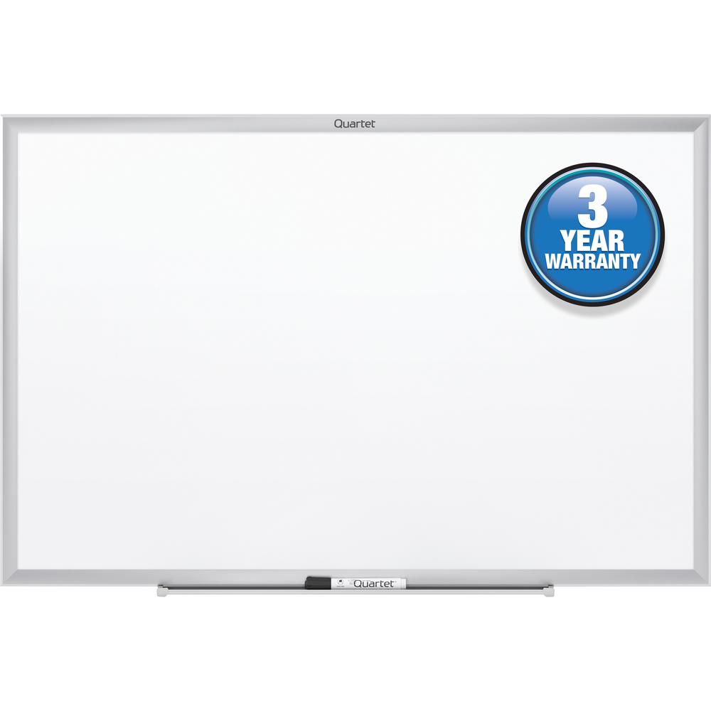 Quartet Classic Whiteboard - 36" (3 ft) Width x 24" (2 ft) Height - White Melamine Surface - Silver Aluminum Frame - Horizontal/Vertical - 1 Each. Picture 1