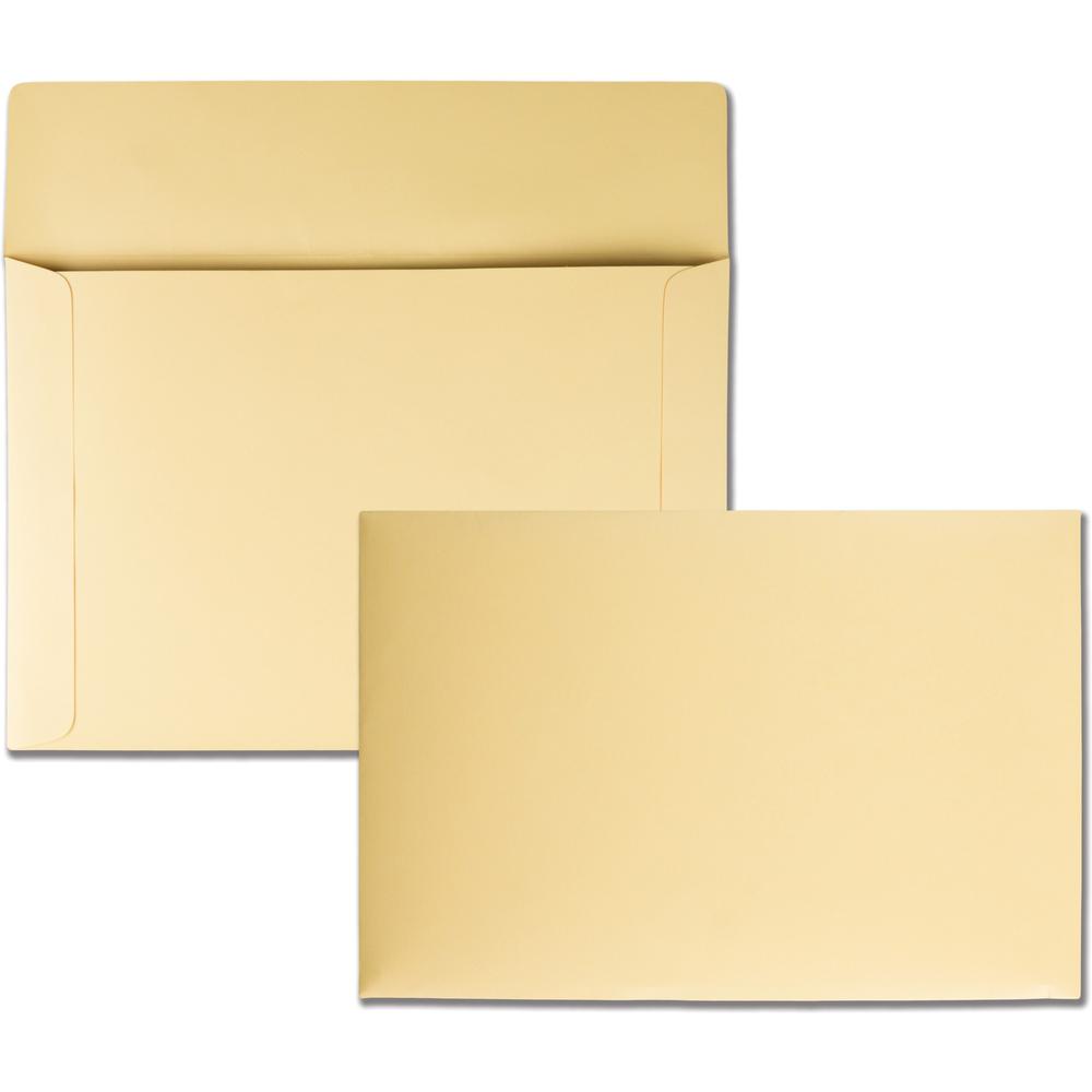 Quality Park K739 Index Flat File - Ungummed Flaps - File - 10" Width x 14 3/4" Length - 110 lb - 100 / Box - Cameo. Picture 1