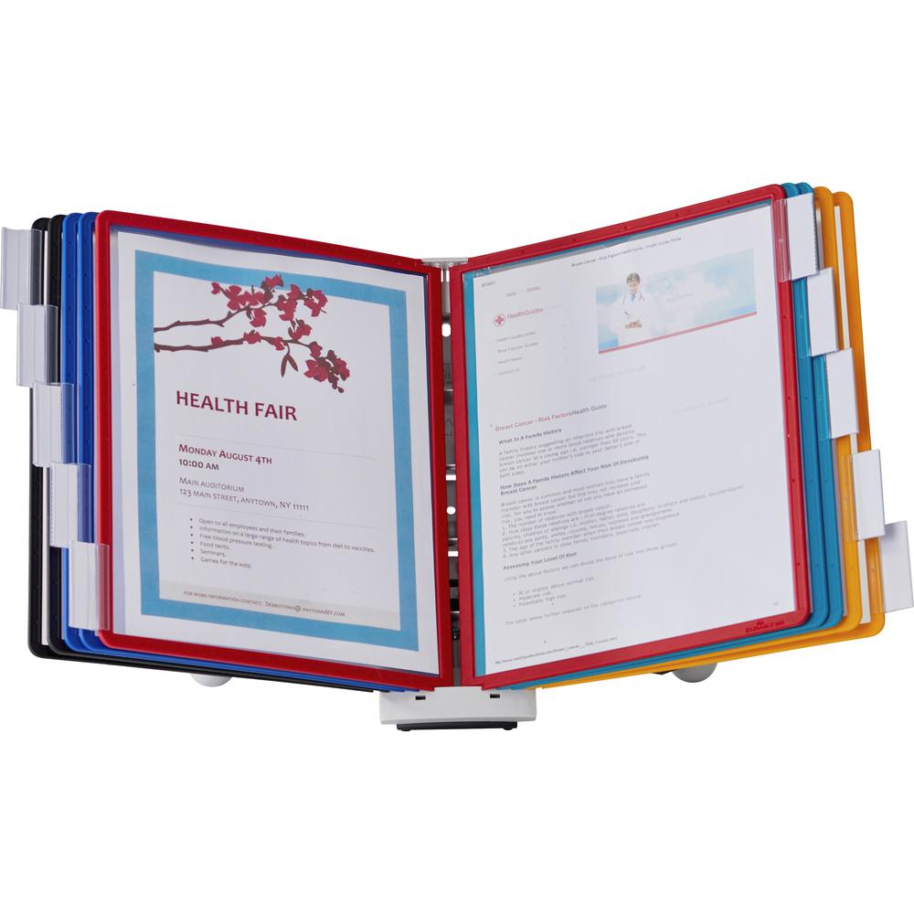 DURABLE&reg; SHERPA&reg; Desktop Reference Display System - Desktop - 10 Double Sided Panels - Letter Size - Anti-Reflective/Non-Glare - Assorted Colors. Picture 1