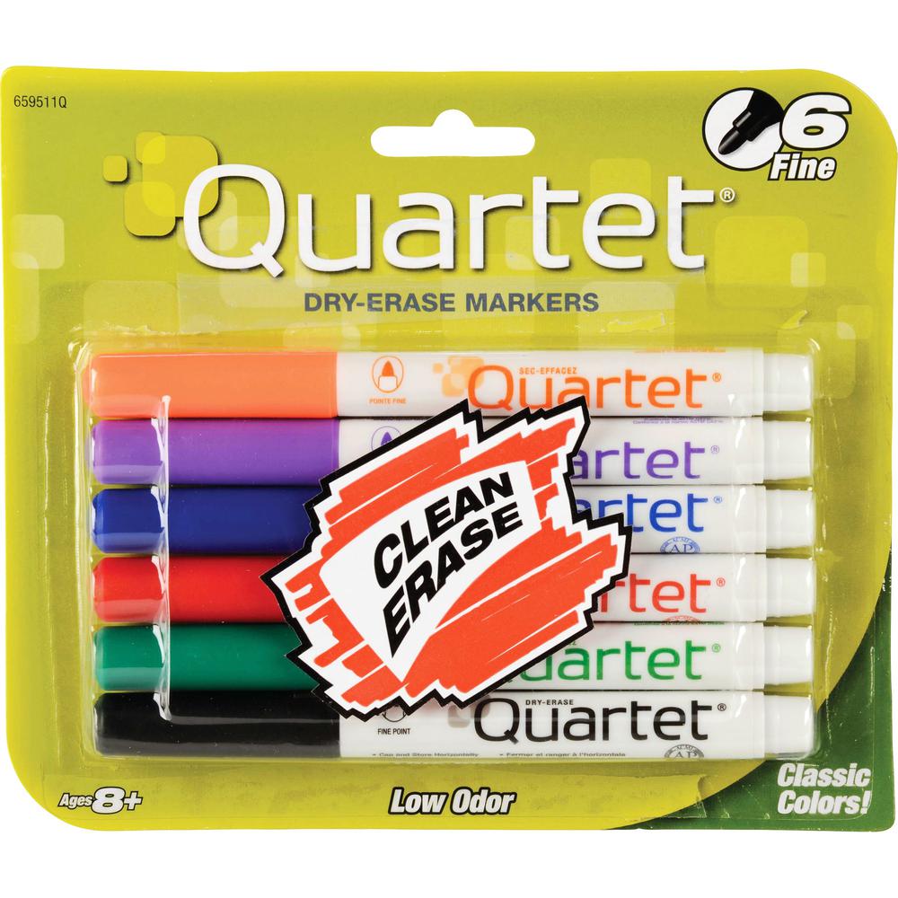 Quartet Classic Dry-Erase Markers - Fine Marker Point - Assorted - 6 / Set. Picture 1